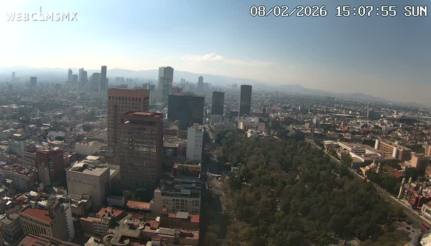 West Facing of Mexico City from Torre Latino Americana Tower Live Cam - Cuauhtemoc, Ciudad de Mexico, Mexico