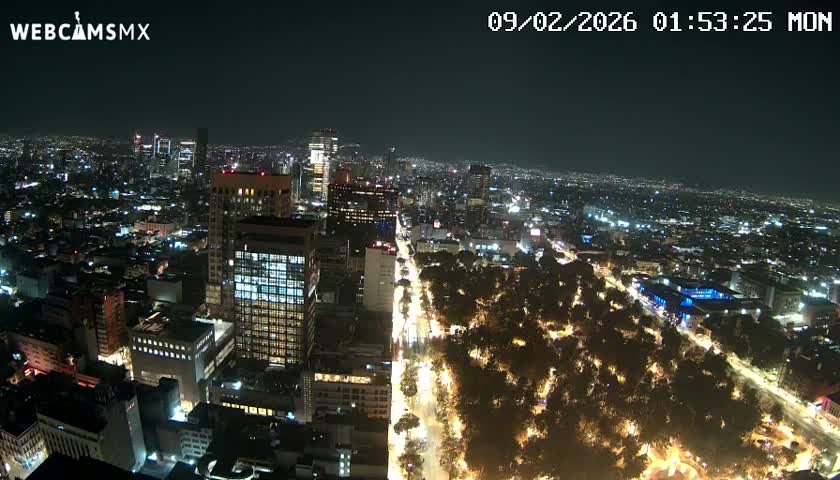 West Facing of Mexico City from Torre Latino Americana Tower Live Cam - Cuauhtemoc, Ciudad de Mexico, Mexico