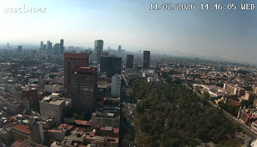 West Facing of Mexico City from Torre Latino Americana Tower Live Cam - Cuauhtemoc, Ciudad de Mexico, Mexico