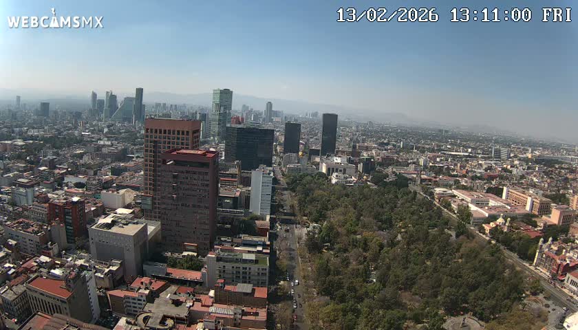 West Facing of Mexico City from Torre Latino Americana Tower Live Cam - Cuauhtemoc, Ciudad de Mexico, Mexico