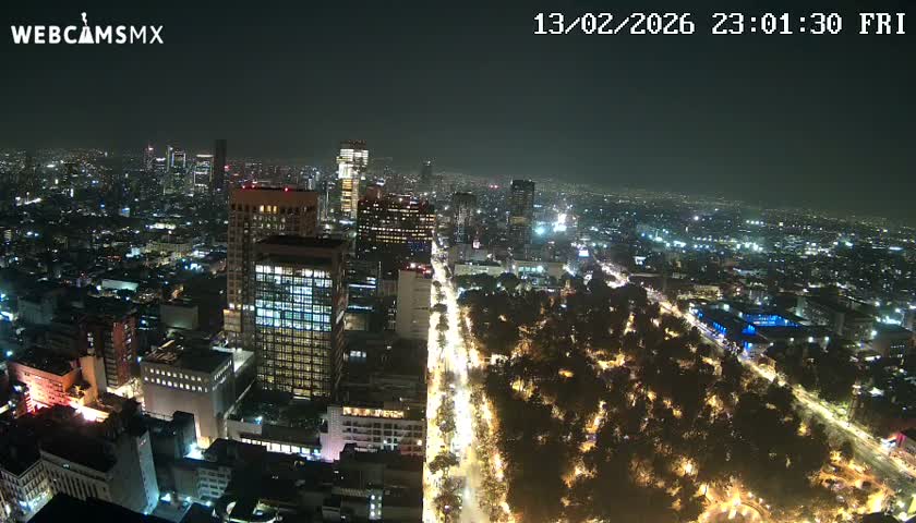 West Facing of Mexico City from Torre Latino Americana Tower Live Cam - Cuauhtemoc, Ciudad de Mexico, Mexico
