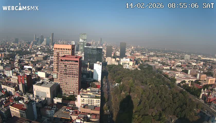 West Facing of Mexico City from Torre Latino Americana Tower Live Cam - Cuauhtemoc, Ciudad de Mexico, Mexico