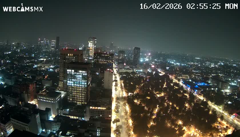 West Facing of Mexico City from Torre Latino Americana Tower Live Cam - Cuauhtemoc, Ciudad de Mexico, Mexico