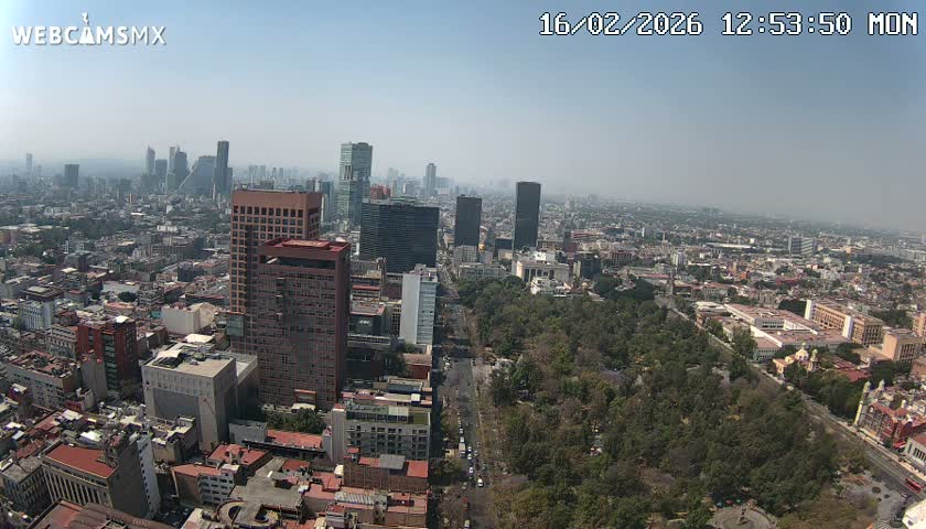 West Facing of Mexico City from Torre Latino Americana Tower Live Cam - Cuauhtemoc, Ciudad de Mexico, Mexico