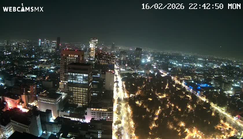 West Facing of Mexico City from Torre Latino Americana Tower Live Cam - Cuauhtemoc, Ciudad de Mexico, Mexico