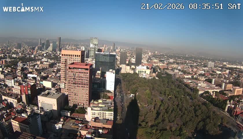 West Facing of Mexico City from Torre Latino Americana Tower Live Cam - Cuauhtemoc, Ciudad de Mexico, Mexico