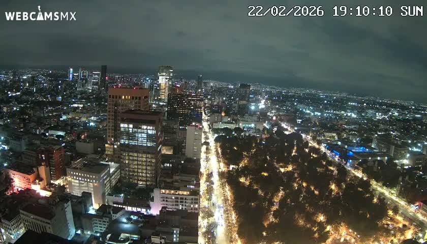 West Facing of Mexico City from Torre Latino Americana Tower Live Cam - Cuauhtemoc, Ciudad de Mexico, Mexico