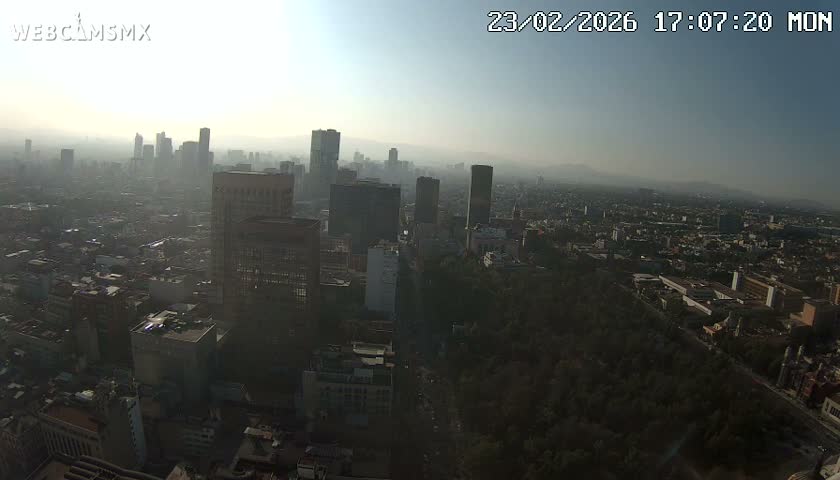 West Facing of Mexico City from Torre Latino Americana Tower Live Cam - Cuauhtemoc, Ciudad de Mexico, Mexico