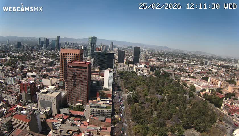 West Facing of Mexico City from Torre Latino Americana Tower Live Cam - Cuauhtemoc, Ciudad de Mexico, Mexico