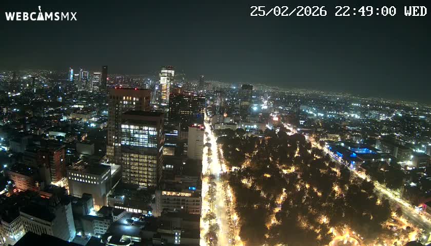 West Facing of Mexico City from Torre Latino Americana Tower Live Cam - Cuauhtemoc, Ciudad de Mexico, Mexico