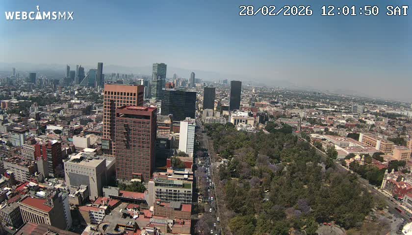 West Facing of Mexico City from Torre Latino Americana Tower Live Cam - Cuauhtemoc, Ciudad de Mexico, Mexico