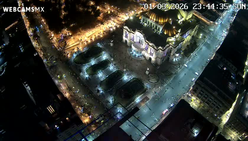 West Facing of Mexico City from Torre Latino Americana Tower Live Cam - Cuauhtemoc, Ciudad de Mexico, Mexico