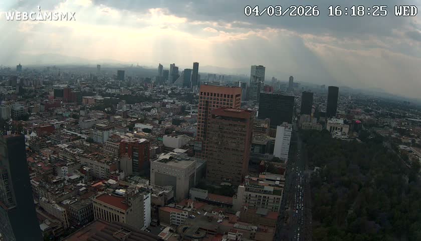 West Facing of Mexico City from Torre Latino Americana Tower Live Cam - Cuauhtemoc, Ciudad de Mexico, Mexico