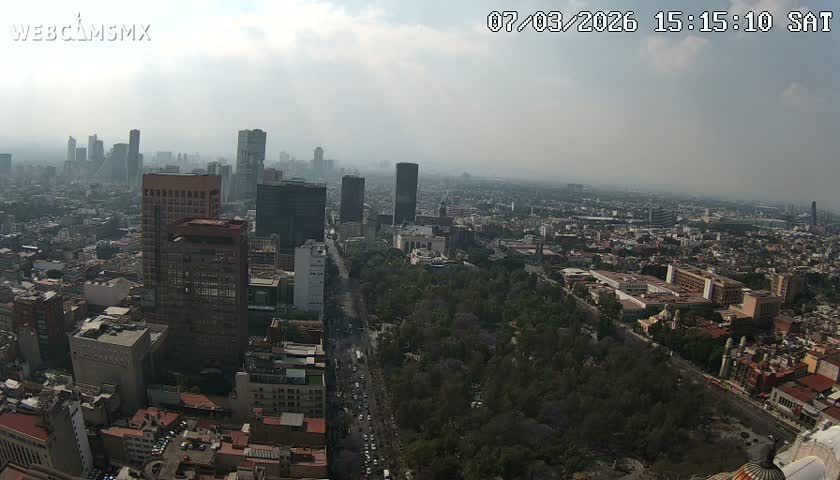 West Facing of Mexico City from Torre Latino Americana Tower Live Cam - Cuauhtemoc, Ciudad de Mexico, Mexico
