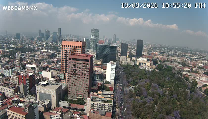 West Facing of Mexico City from Torre Latino Americana Tower Live Cam - Cuauhtemoc, Ciudad de Mexico, Mexico