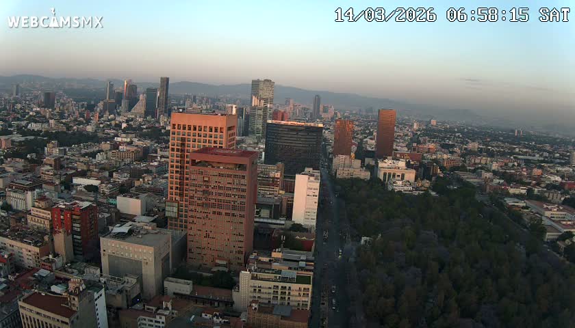 West Facing of Mexico City from Torre Latino Americana Tower Live Cam - Cuauhtemoc, Ciudad de Mexico, Mexico