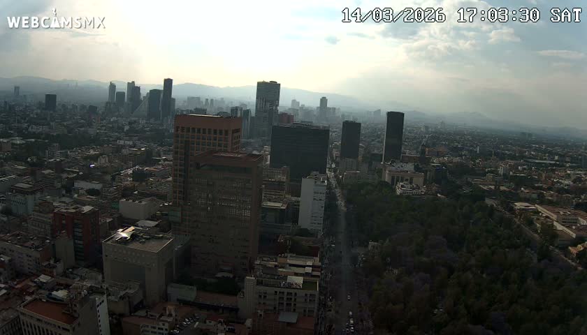 West Facing of Mexico City from Torre Latino Americana Tower Live Cam - Cuauhtemoc, Ciudad de Mexico, Mexico