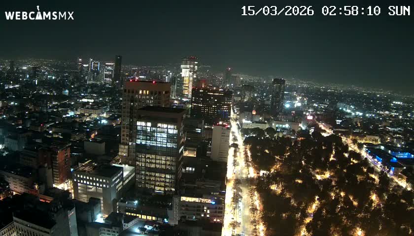 West Facing of Mexico City from Torre Latino Americana Tower Live Cam - Cuauhtemoc, Ciudad de Mexico, Mexico