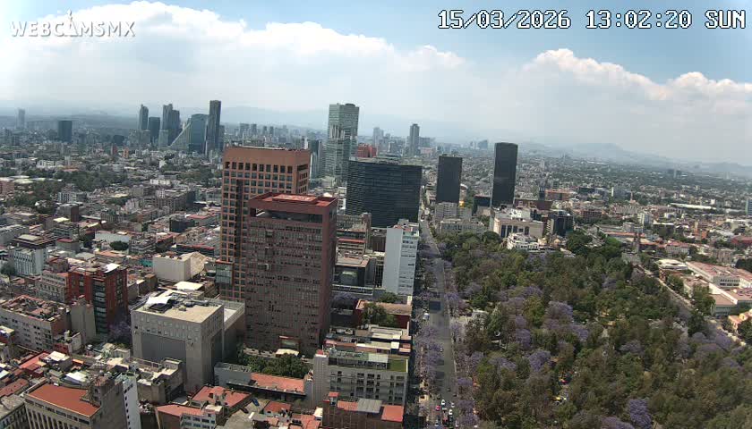 West Facing of Mexico City from Torre Latino Americana Tower Live Cam - Cuauhtemoc, Ciudad de Mexico, Mexico