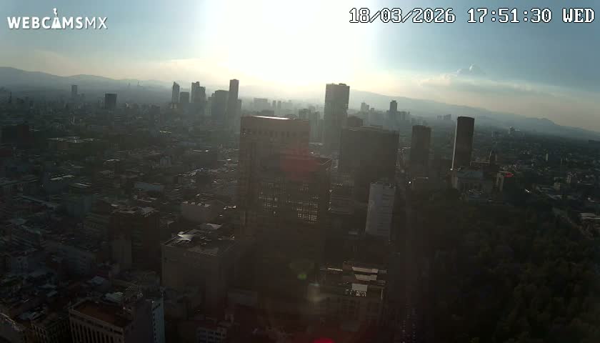 West Facing of Mexico City from Torre Latino Americana Tower Live Cam - Cuauhtemoc, Ciudad de Mexico, Mexico