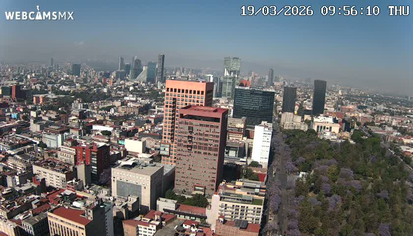 West Facing of Mexico City from Torre Latino Americana Tower Live Cam - Cuauhtemoc, Ciudad de Mexico, Mexico