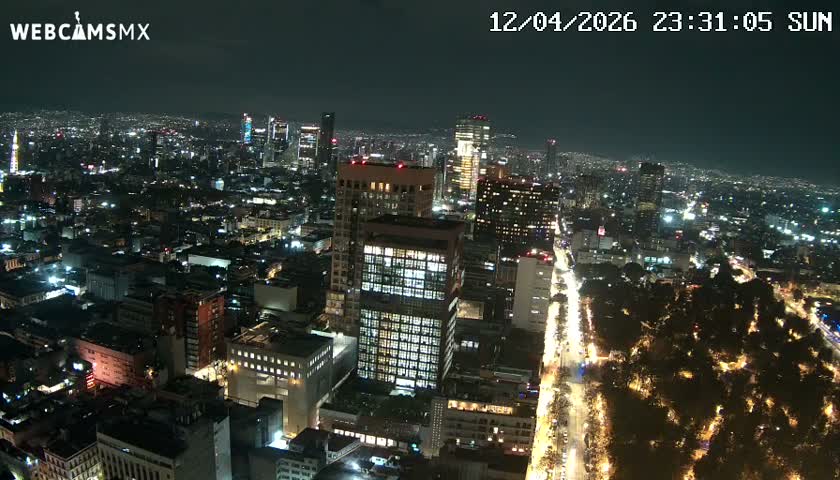 West Facing of Mexico City from Torre Latino Americana Tower Live Cam - Cuauhtemoc, Ciudad de Mexico, Mexico