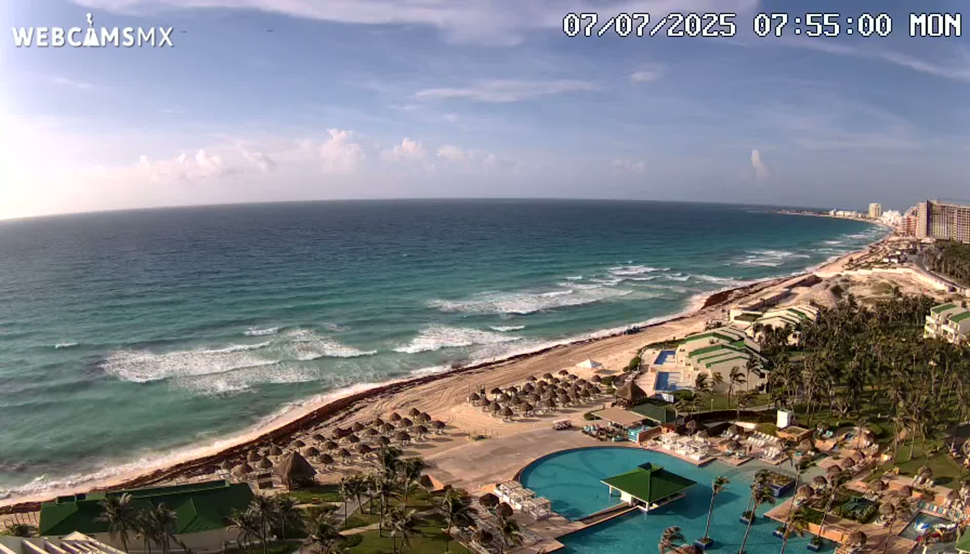 Cancún (Cancun) Playa Delfines Beach Live Cam - Benito Juarez, Quintana Roo, Mexico