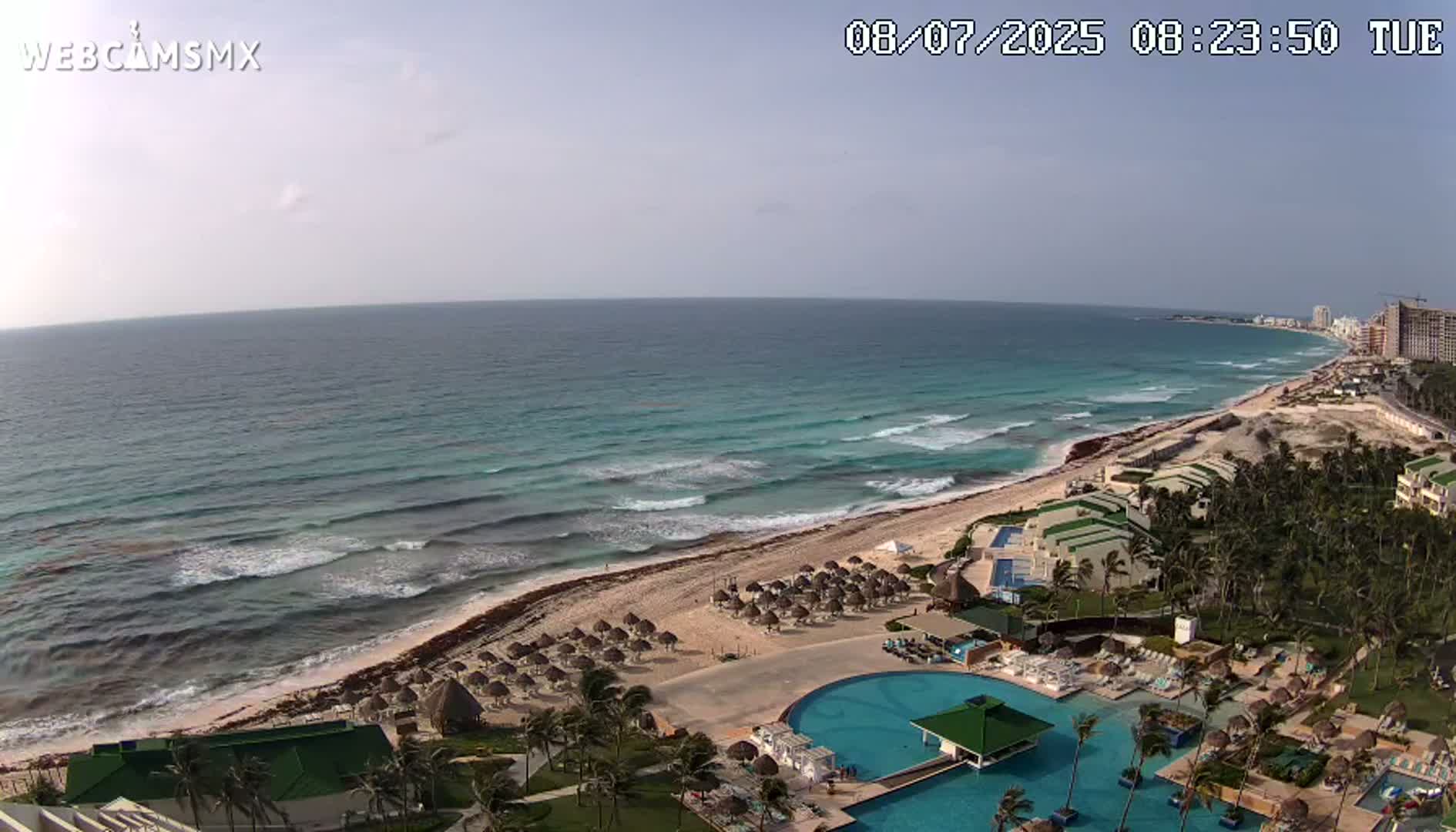 Cancún (Cancun) Playa Delfines Beach Live Cam - Benito Juarez, Quintana Roo, Mexico