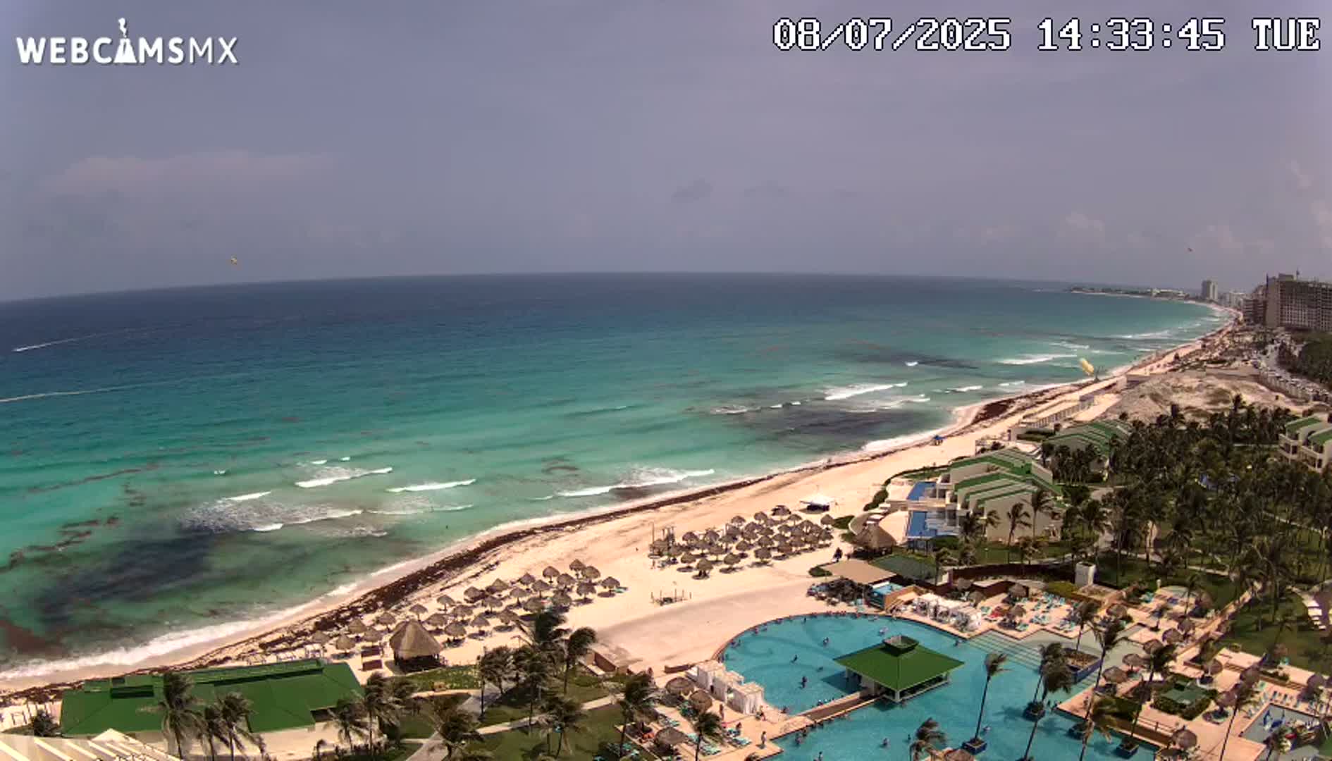 Cancún (Cancun) Playa Delfines Beach Live Cam - Benito Juarez, Quintana Roo, Mexico