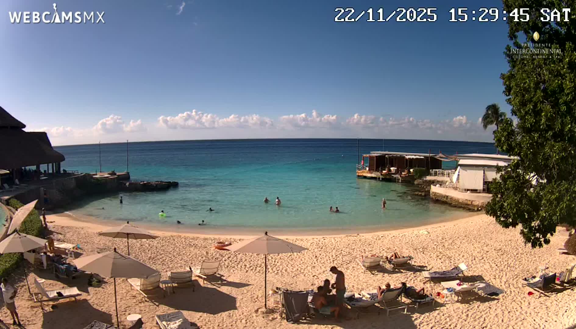 Cozumel,Presidente Intercontinental's Beach Live Cam - Zona Hotelera Sur, San Mugiel de Cozumel, Municipio de Cozumel, Quintana Roo, Mexico