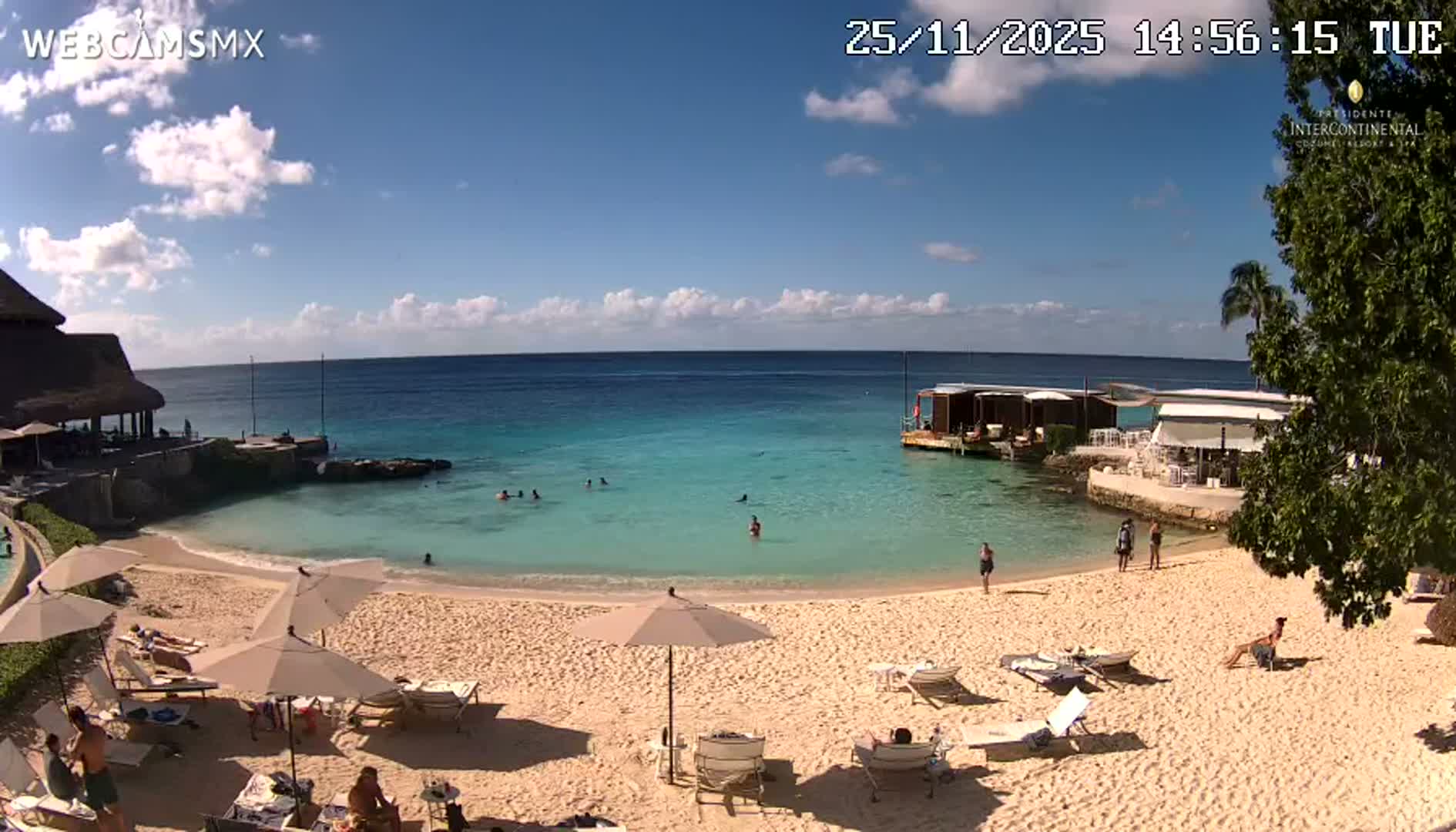 Cozumel,Presidente Intercontinental's Beach Live Cam - Zona Hotelera Sur, San Mugiel de Cozumel, Municipio de Cozumel, Quintana Roo, Mexico