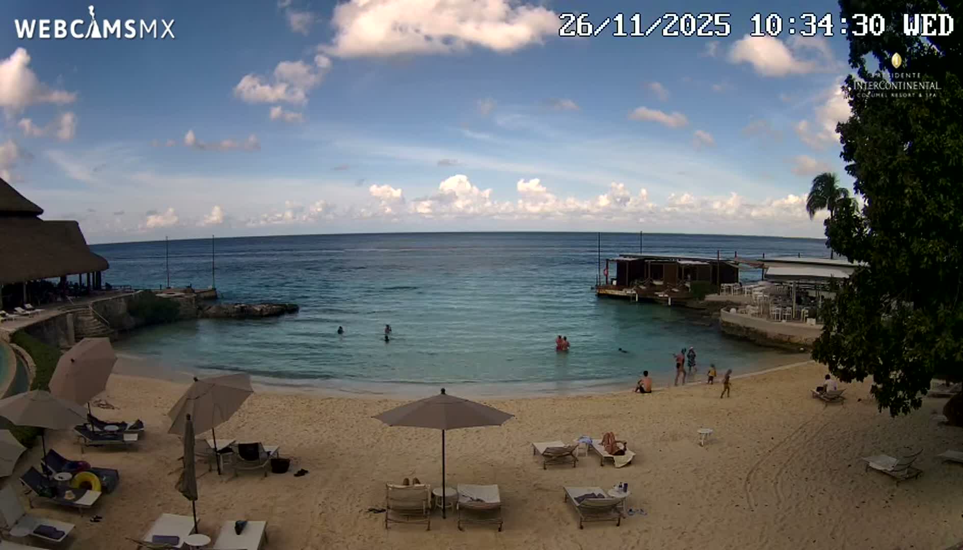 Cozumel,Presidente Intercontinental's Beach Live Cam - Zona Hotelera Sur, San Mugiel de Cozumel, Municipio de Cozumel, Quintana Roo, Mexico