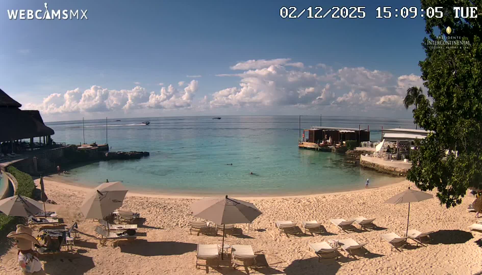 Cozumel,Presidente Intercontinental's Beach Live Cam - Zona Hotelera Sur, San Mugiel de Cozumel, Municipio de Cozumel, Quintana Roo, Mexico