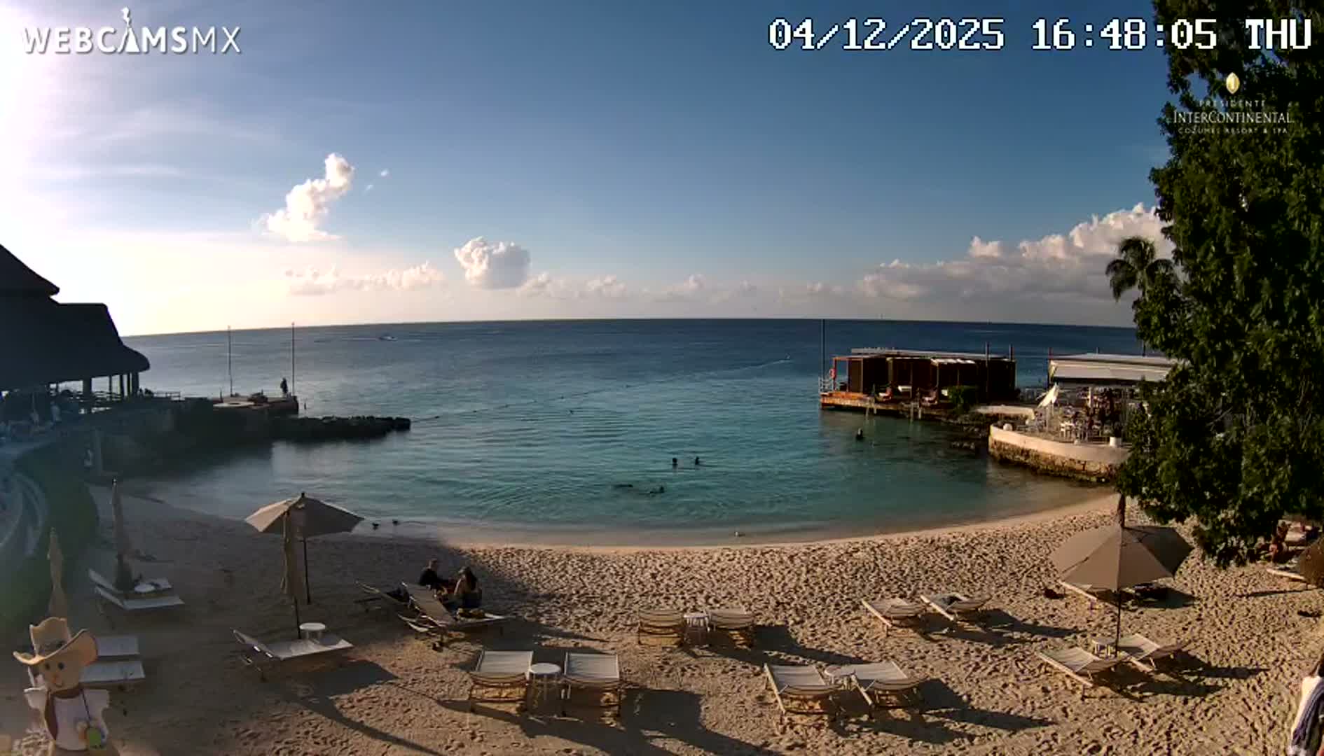 Cozumel,Presidente Intercontinental's Beach Live Cam - Zona Hotelera Sur, San Mugiel de Cozumel, Municipio de Cozumel, Quintana Roo, Mexico