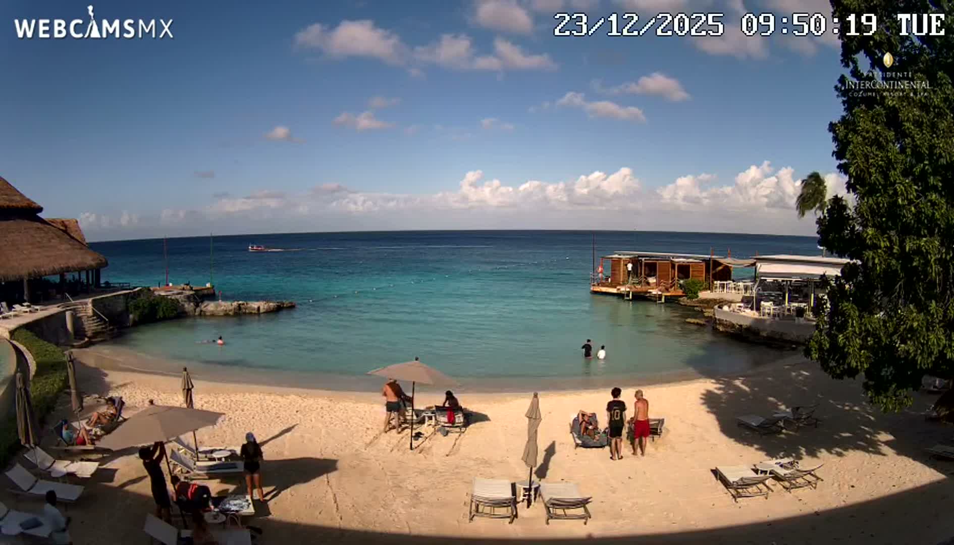 Cozumel,Presidente Intercontinental's Beach Live Cam - Zona Hotelera Sur, San Mugiel de Cozumel, Municipio de Cozumel, Quintana Roo, Mexico