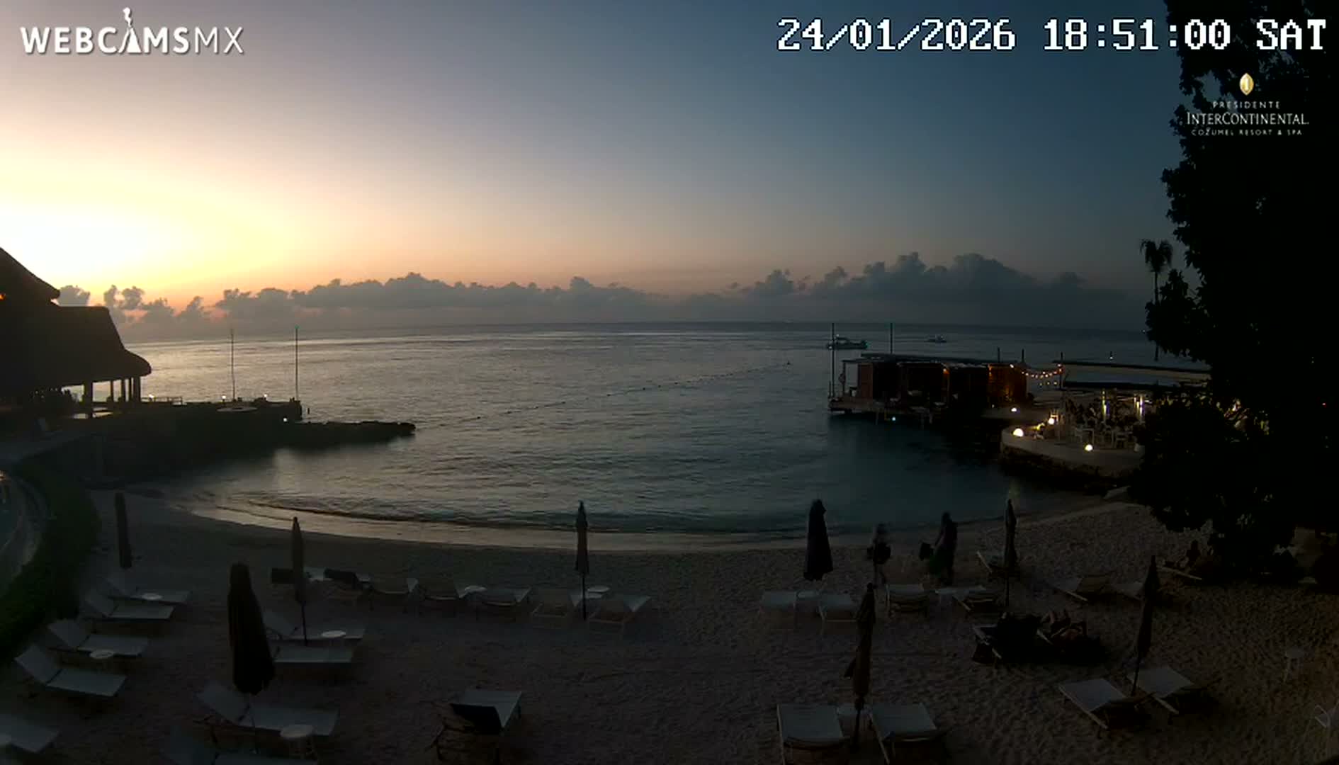 Cozumel,Presidente Intercontinental's Beach Live Cam - Zona Hotelera Sur, San Mugiel de Cozumel, Municipio de Cozumel, Quintana Roo, Mexico