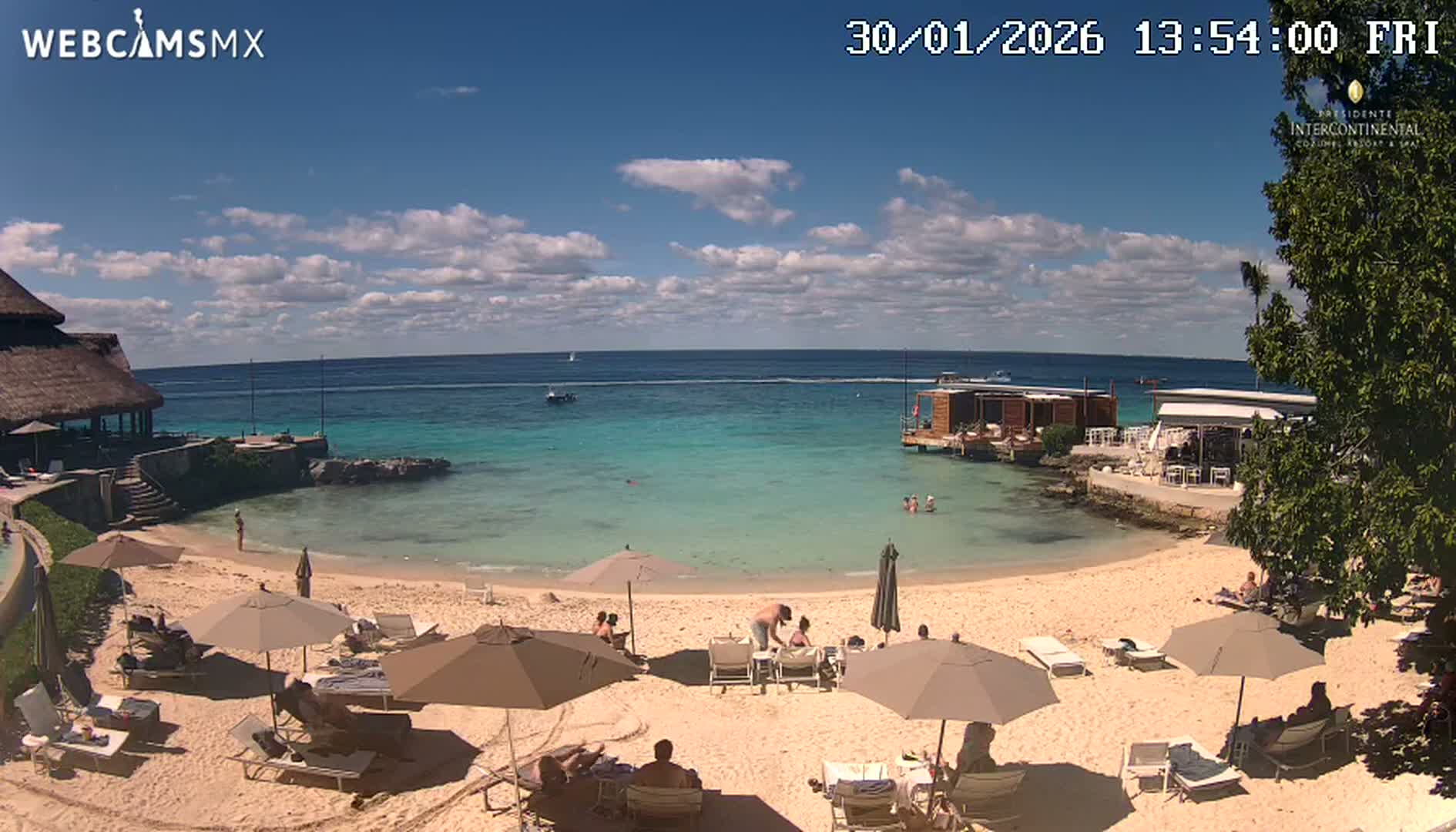 Cozumel,Presidente Intercontinental's Beach Live Cam - Zona Hotelera Sur, San Mugiel de Cozumel, Municipio de Cozumel, Quintana Roo, Mexico