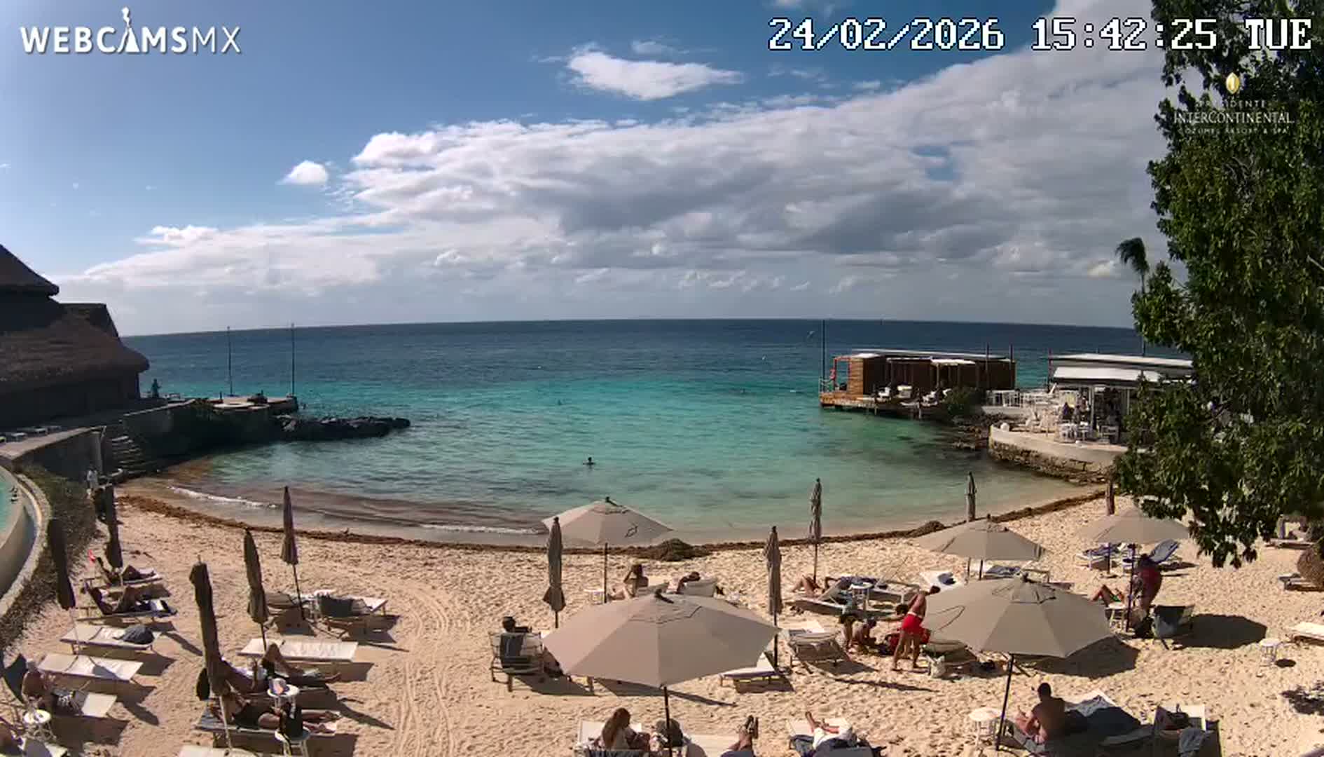 Cozumel,Presidente Intercontinental's Beach Live Cam - Zona Hotelera Sur, San Mugiel de Cozumel, Municipio de Cozumel, Quintana Roo, Mexico