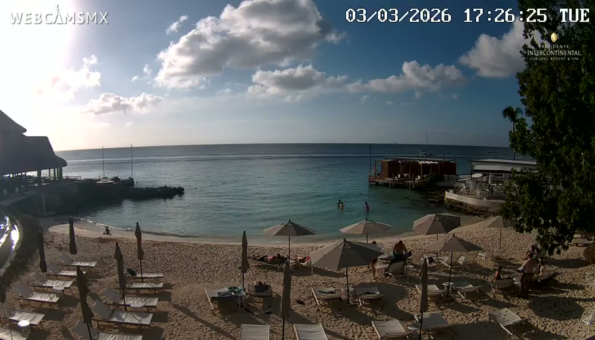 Cozumel,Presidente Intercontinental's Beach Live Cam - Zona Hotelera Sur, San Mugiel de Cozumel, Municipio de Cozumel, Quintana Roo, Mexico