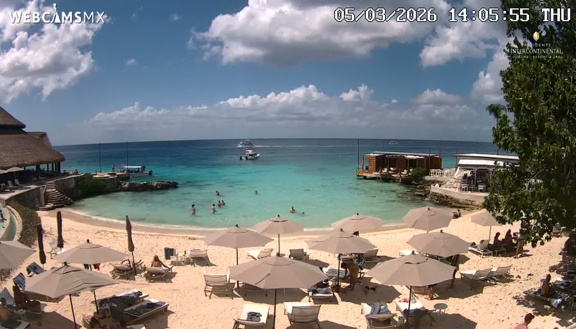 Cozumel,Presidente Intercontinental's Beach Live Cam - Zona Hotelera Sur, San Mugiel de Cozumel, Municipio de Cozumel, Quintana Roo, Mexico