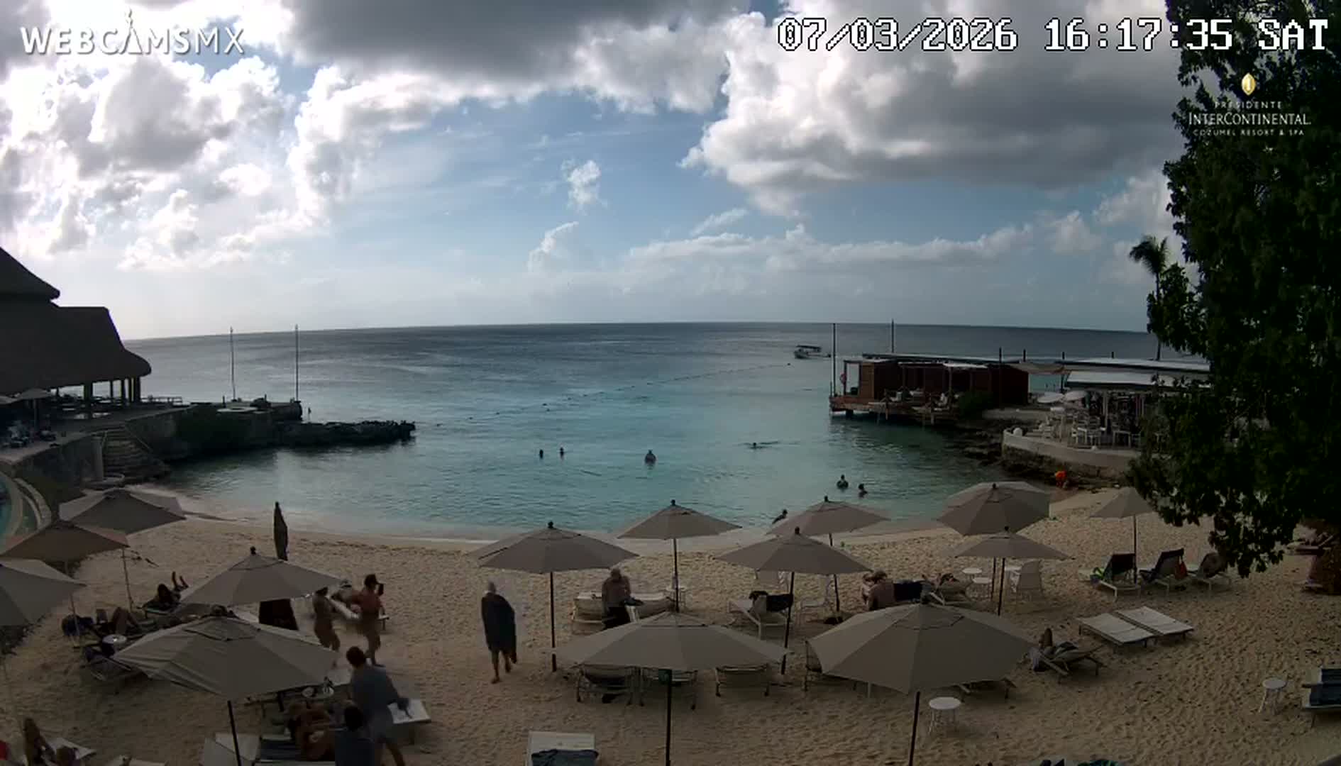 Cozumel,Presidente Intercontinental's Beach Live Cam - Zona Hotelera Sur, San Mugiel de Cozumel, Municipio de Cozumel, Quintana Roo, Mexico