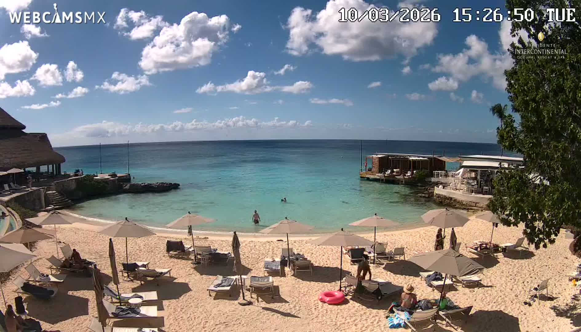 Cozumel,Presidente Intercontinental's Beach Live Cam - Zona Hotelera Sur, San Mugiel de Cozumel, Municipio de Cozumel, Quintana Roo, Mexico