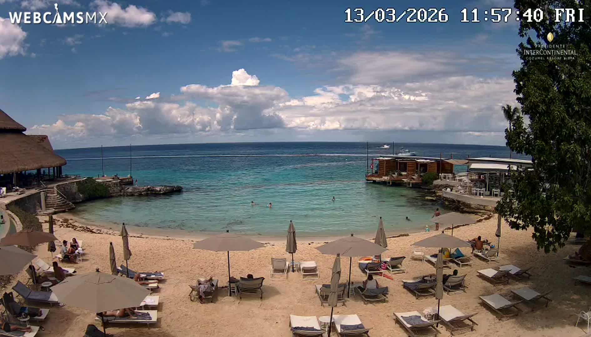 Cozumel,Presidente Intercontinental's Beach Live Cam - Zona Hotelera Sur, San Mugiel de Cozumel, Municipio de Cozumel, Quintana Roo, Mexico