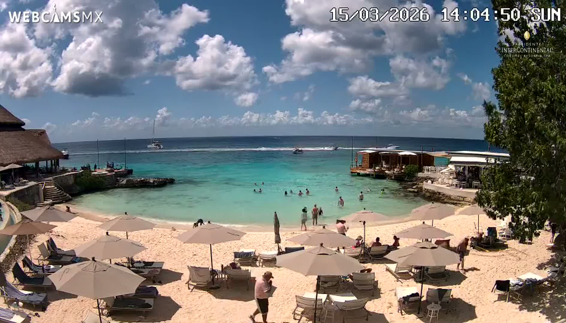 Cozumel,Presidente Intercontinental's Beach Live Cam - Zona Hotelera Sur, San Mugiel de Cozumel, Municipio de Cozumel, Quintana Roo, Mexico