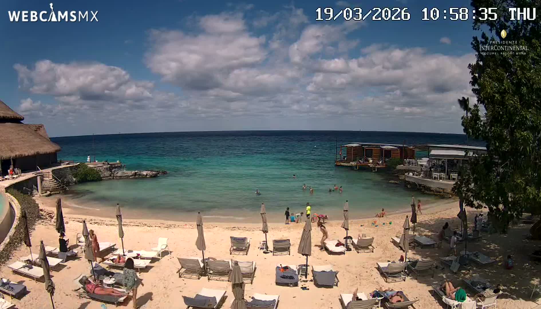 Cozumel,Presidente Intercontinental's Beach Live Cam - Zona Hotelera Sur, San Mugiel de Cozumel, Municipio de Cozumel, Quintana Roo, Mexico