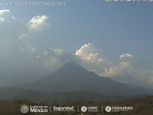 Volcán de  Colima Volcano from Montitlan Live Cam - Villa de Alvarez, Colima, Mexico