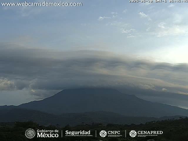 Volcán de  Colima Volcano from Montitlan Live Cam - Villa de Alvarez, Colima, Mexico