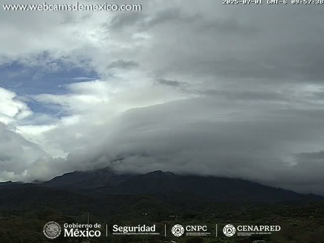 Volcán de  Colima Volcano from Montitlan Live Cam - Villa de Alvarez, Colima, Mexico