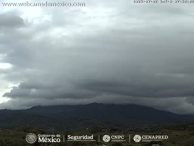 Volcán de  Colima Volcano from Montitlan Live Cam - Villa de Alvarez, Colima, Mexico