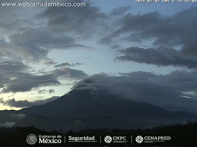 Volcán de  Colima Volcano from Montitlan Live Cam - Villa de Alvarez, Colima, Mexico